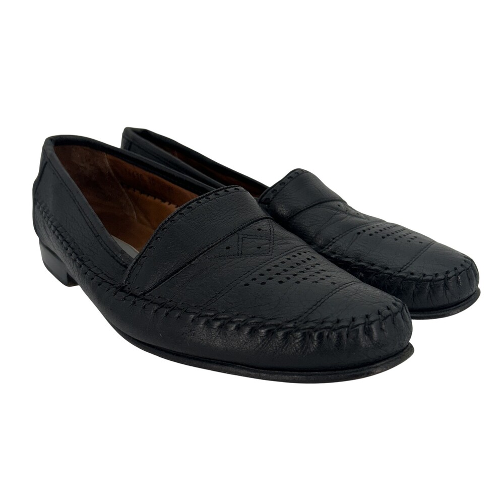 Vintage Bruno Magli 16610 Shoes Mens Size 10 Leather Loafers Dress Slip On Italy